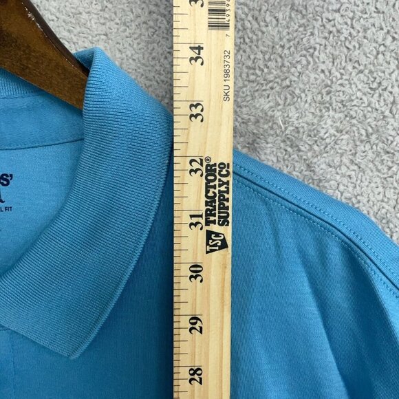 NWOT Lands' End Men's XXL Traditional Fit Blue Polo Shirt Cotton Blend - Picture 4 of 8